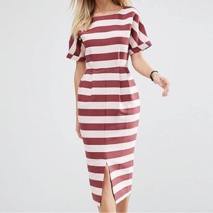 ASOS Woven Stripe Wiggle Pencil Dress